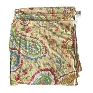 C & F Enterprises Yellow Floral Napkins Set of Three 16” Cotton Paisley Stripe